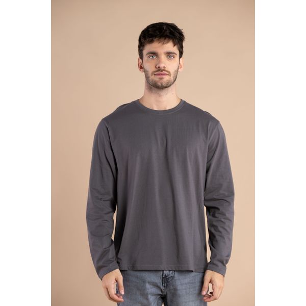 REMERA ALGDON BASICA GRIS OSCURO
