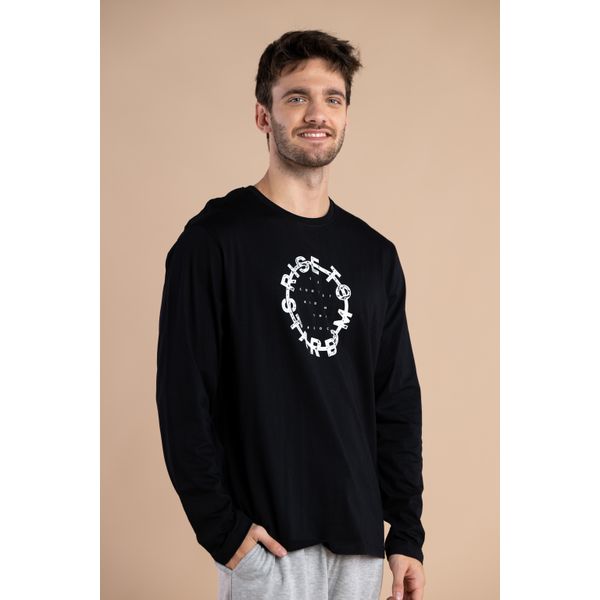 REMERA ESTAMPA RISE NEGRA