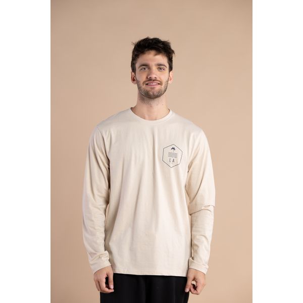 REMERA LOGO PALMERA BEIGE